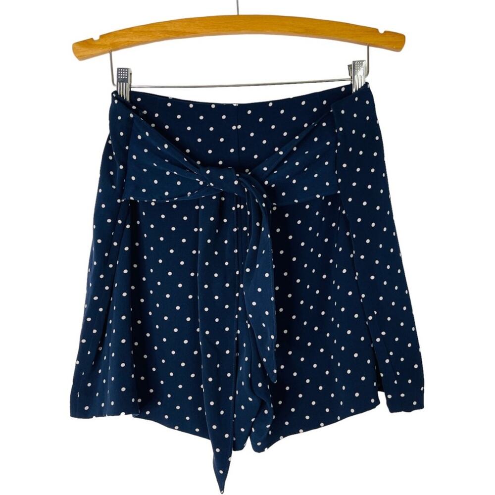 Bar III blue white polka dots preppy dressy tie shorts 14